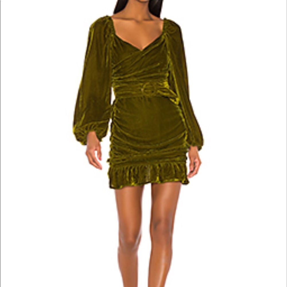 Revolve Tularosa green velvet dress